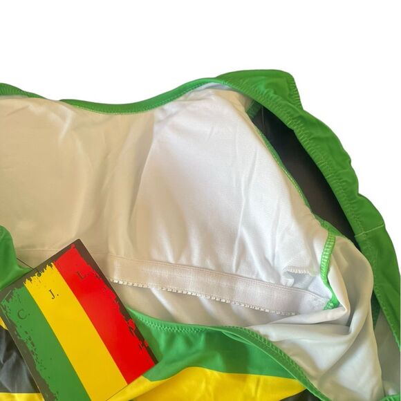 Jamaican Flag One Piece Bathing Suit Swim Suit With Pads Womens Size 17/18 NWT - Picture 3 of 10